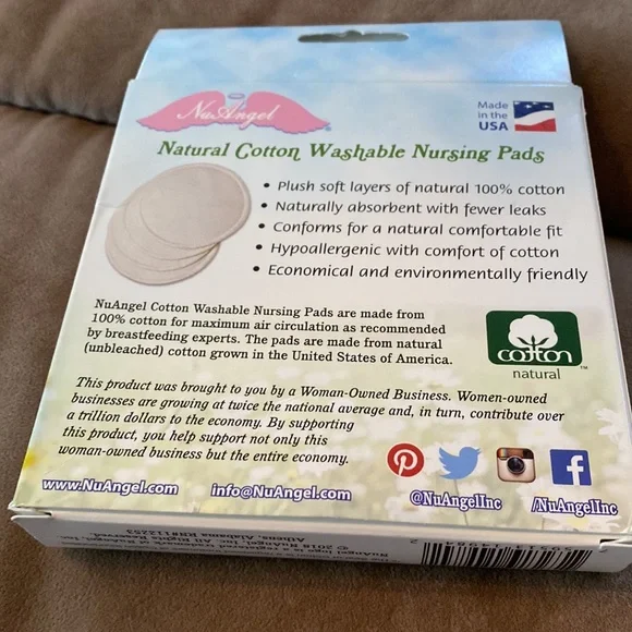 Nu Angel natural cotton washable nursing pads - Picture 2 of 5